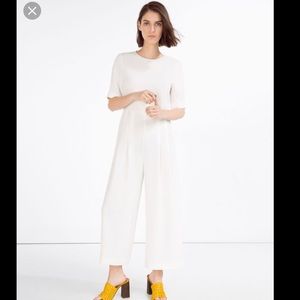 Zara white Jumpsuit with waist seam